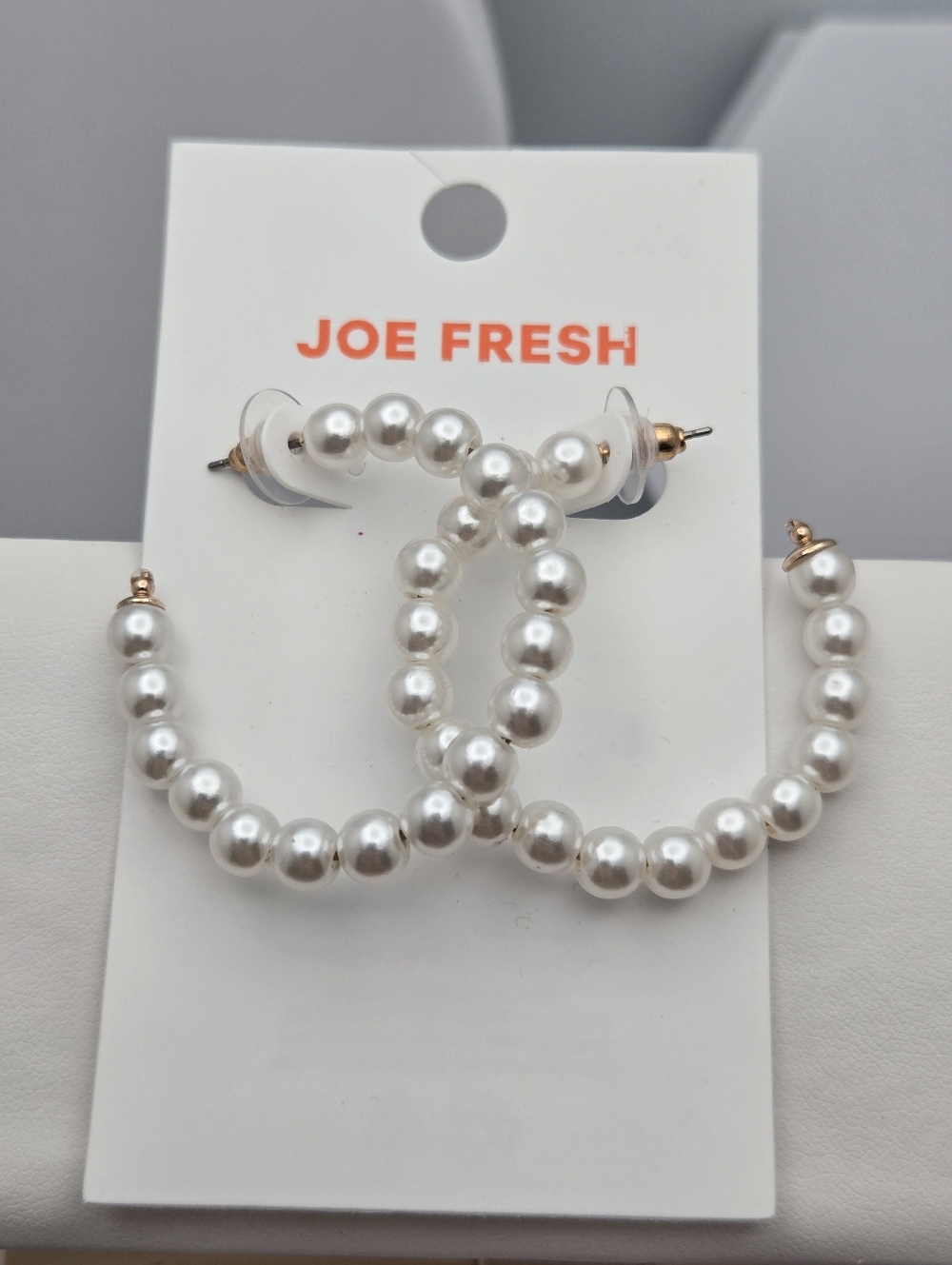 ✨2/$10✨Twisted Faux Pearl Hoop Earrings 1.5" Classic Statement Hoops New